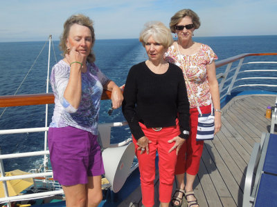 A windblown Ann, Jan and Brenda