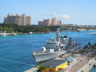 The British Frigate, HMS Richmond docked in Nassau