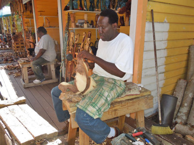 Wood carver at the Straw Market