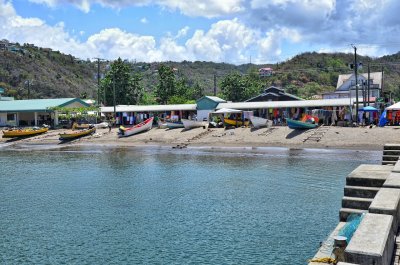 Fishing boats ready at Anse La Raye, St. Lucia