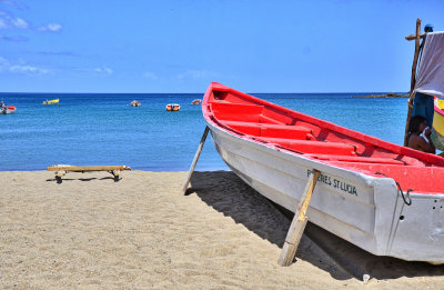Fishing boat ready at Anse La Raye, St. Lucia