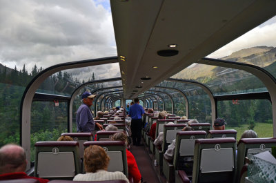 Domed car on the train