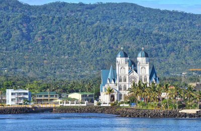 The beautiful cathedral in Apia