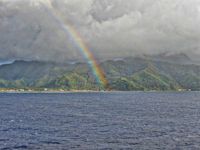A nice rainbow over the coast of American Samoa