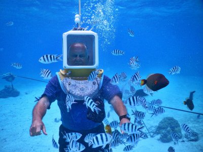 Pete trying to attract the fish