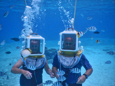 Photo op at the bottom of the Bora Bora Lagoon