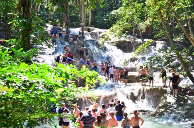 Climbing Dunn's River Falls near Ocho Rios