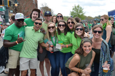 A random group of partiers in a group shot