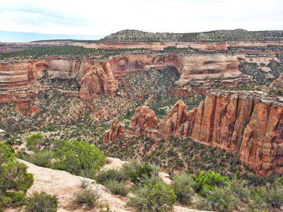 Mesas erode leaving odd shapes in towering monoliths behind