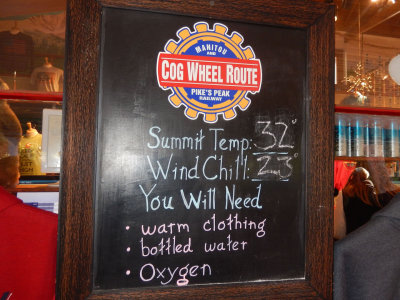 83 Degrees at the lower depot - but not up top!
