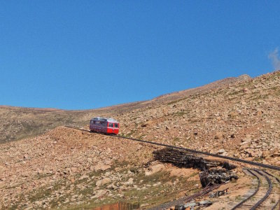It's a 90-minute ride up the Mountain to 14,110 ft