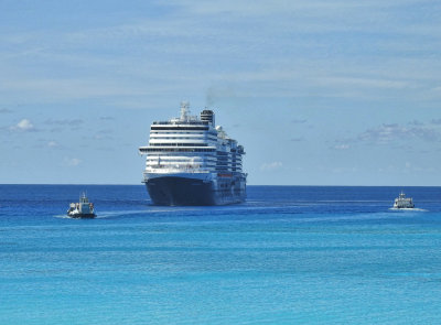 Tenders carrying passengers to and from the ship