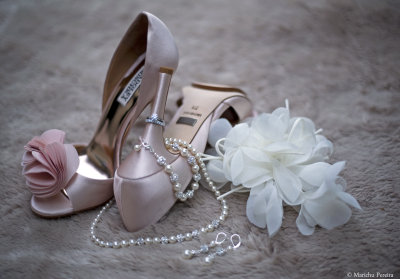 my blings, shoes, and flower hair clip