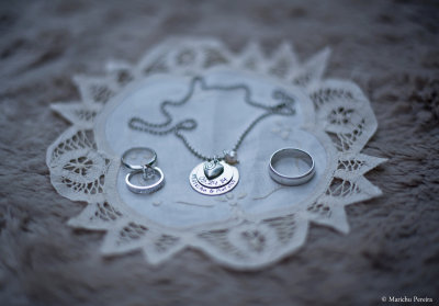 Wedding blings: our rings and wedding necklace