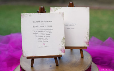 Our Rustic, Pinkish Invitation (front&back)
