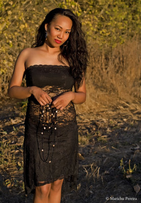 Lace, Onyx/Pearl Necklace, and Fall background