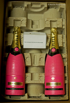 Piper-Heidsieck Rose Sauvage Bodyguard Limited Edition from Champagne, France..gifts from cousins Dollie & Jeff