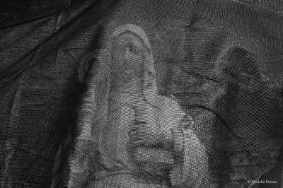 For Black Saturday, the last day of Holy Week: The Shroud of St. Clare...This is the statue of St. Clare that will welcome you!