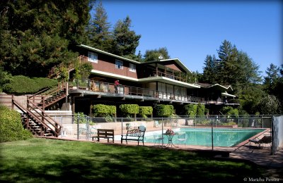 The Pool and Terrace at St. Clare Retreat Center