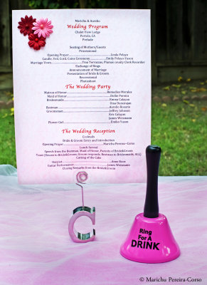 Wedding Program/Party list and the pink bell