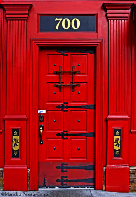 British Pub's Red Door