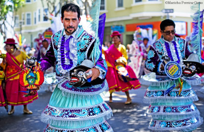 Bolivian Men in morenada costume, SF Carnaval2016