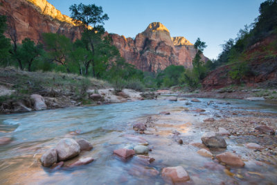 Evening light over Zion canyon