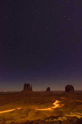 Monument Valley at night