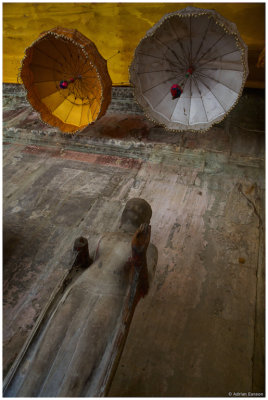 Buddha Statue with Umbrellas