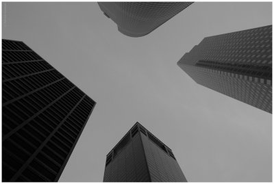 Houston Converging Skyscrapers