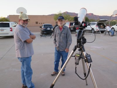 Bill Rudie (l) and William Optecs Megrez 80mm refractor, along with Bill Dellinges 