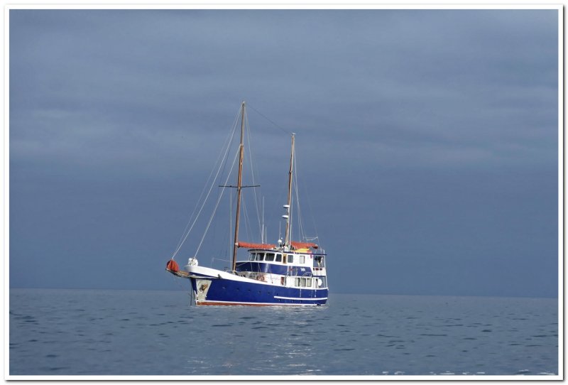 Samba at Anchor, Punta Albemarle