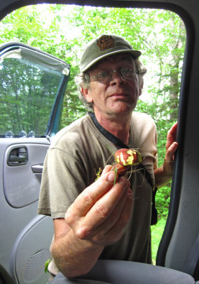 Larry with a Bolete mushroom