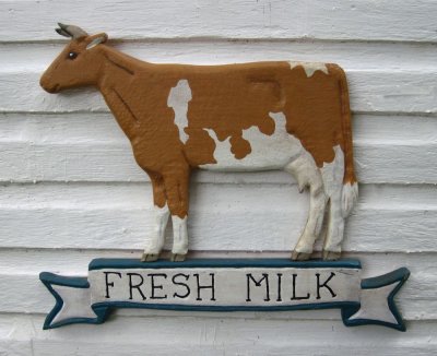 Fresh Milk - Guernsey Cow - sign
