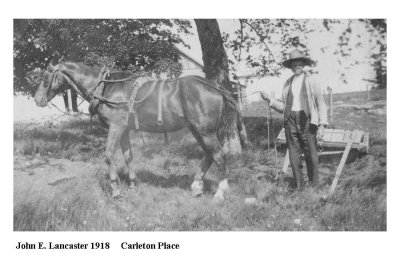 John Lancaster in Carleton Place in 1918 - father of Esther Lancaster (McDonald)