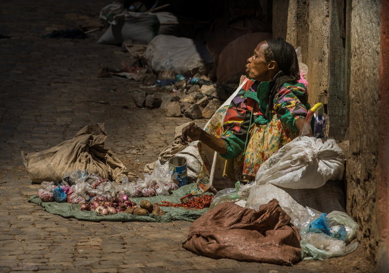Woman selling goods in Harar