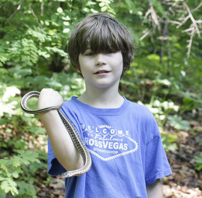 Tyler with Red-sided Gartersnake