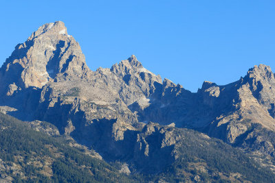 Grand Teton Mountain and Mt. Owen from Jenny Lake