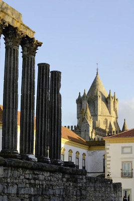 Roman Temple and Cathedral of Évora, Portugal