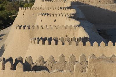 Khiva, the west mud walls of Ichon-Qala 