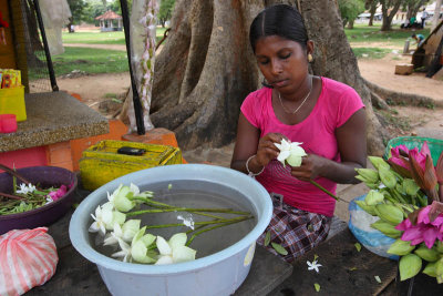 Kataragama, flower seller