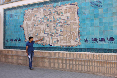 Khiva, old town tile map