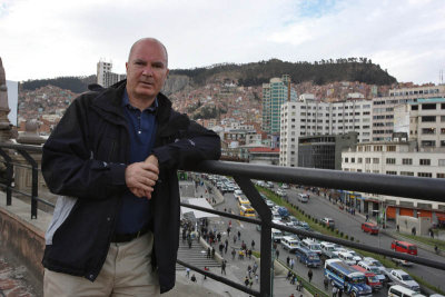 La Paz, me at the Cathedral tower