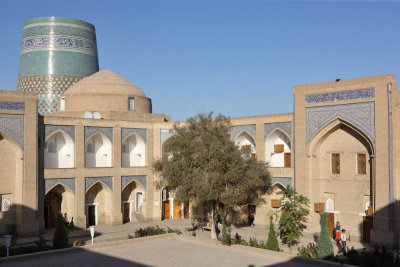 Khiva, Mohammed Amin Khan Medressa (Hotel Orient Star) and Kalta Minor Minaret