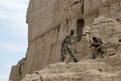 Danakil Depression, Salt Mountain, part of our military escort