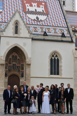 Zagreb, wedding photo session at St Mark's Church