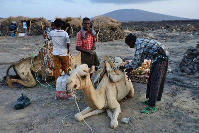 Camp Dodem, preparing the departure to the volcano