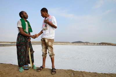 Lake Afdera salt collection