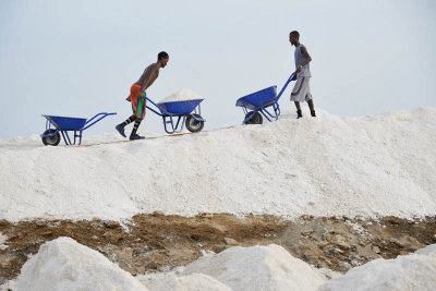 Lake Afdera salt collection