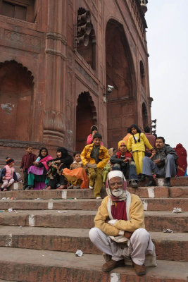 New Delhi, on the steps of Juma Masjid